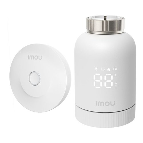 Image of Imou Kit Termostato. Comprende hub ZG2-EU e valvola TRV1, La valvola TRV1 viene fornita con 6 adattatori di montaggio, rilevamento finestra aperta, protezione congelamento, programmabile e compatibile con Alexa e Google 074