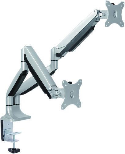 Image of VALUE BRACCIO DOPPIO MONITOR, DESK CLAMP, 4 JOINTS, ALTEZZE AGGIUSTABILI SEPARATAMENTE 074