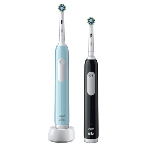 Image of Oral-B Pro 1 PRO1CRSDUO spazzolino elettrico Adulto Spazzolino rotante-oscillante Nero, Turchese, Bianco 074