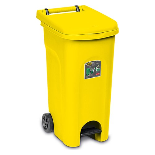 Image of Bidone carellato Stefanplast 25605 URBAN ECO SYSTEM con pedale Giallo 074