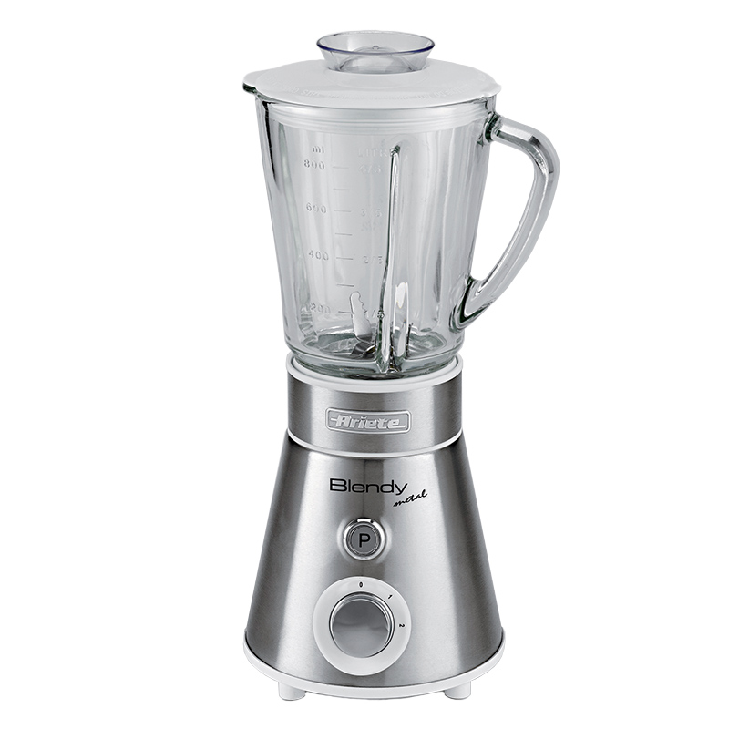 Image of Ariete 561 Blendy Metal - Frullatore con lame in Acciaio Inox - Tazza in vetro 800 ml - 2 velocità + Pulse - 300 Watt - Argento 074