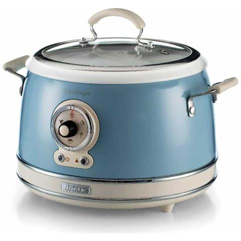 Image of Ariete 2904 Rice Cooker - Cuociriso Elettrico con bowl in ceramica - Sushi fatto in casa - Multicooker - Linea Vintage - 3,5 L - 650 W - Celeste 074