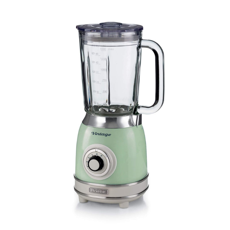 Image of Ariete 583, Frullatore Vintage con tazza in vetro da 1,5 Litri, 4 Lame in Acciaio Inox, 4 Velocità + Pulse,1000 Watt, Verde 074