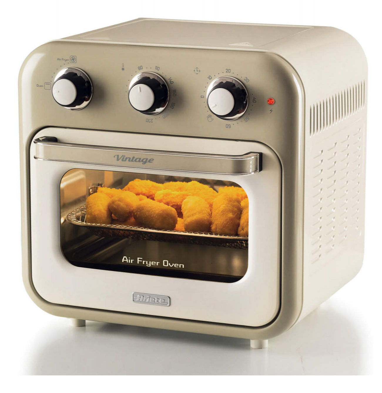 Image of Ariete 4632 Friggitrice ad aria e forno Vintage, 1400W, 2in1, Capacità 16L, Accessori inclusi, Timer 60 minuti, Doppio vetro, Beige 074