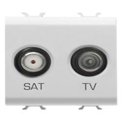 Image of PRESA TV SAT 2M BIANCO 074