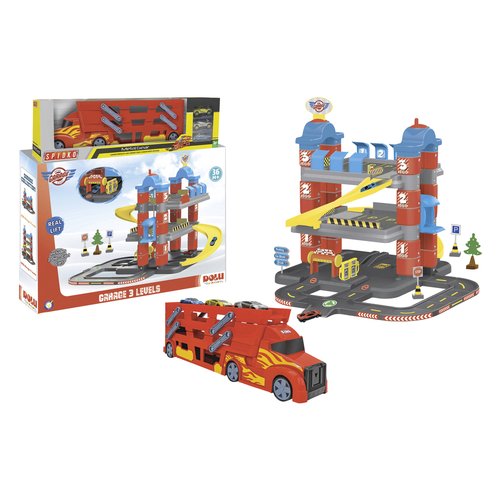 Image of Playset Globo 12144 SPIDKO 3 piani con camion portauto 074