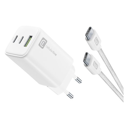 Image of Cellularline Multipower 65W Kit - Smartphone, tablet e laptop Caricabatterie da rete 65W con cavo USB-C to USB-C incluso 074