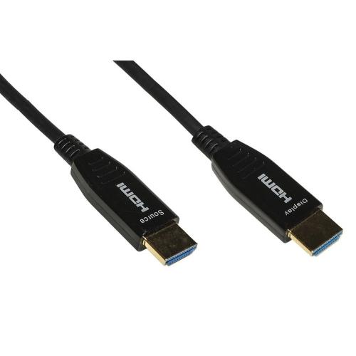 Image of CAVO LINK HDMI 2.0 TO HDMI, M/M, 50MT, AOC FIBRA OTTICA IBRIDO, HDCP, ARC, EDID 4K - 60HZ, 4:4:4, NERO, LKCHD50F 074