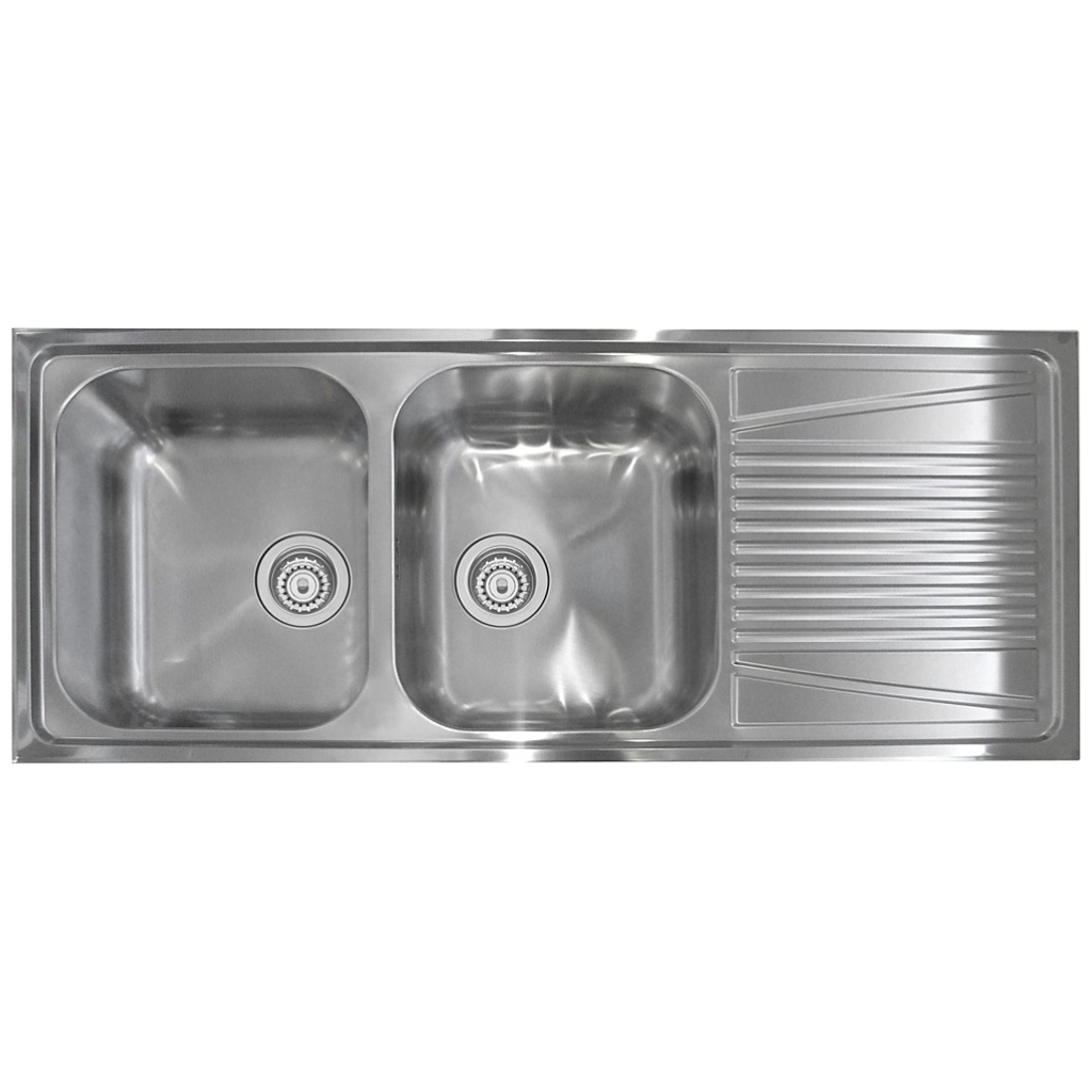 Image of Plados Telma CO11621 - OLYMPUS Lavello incasso cm. 116 x 50 - inox 2 vasche sx + Gocciolatoio dx 074