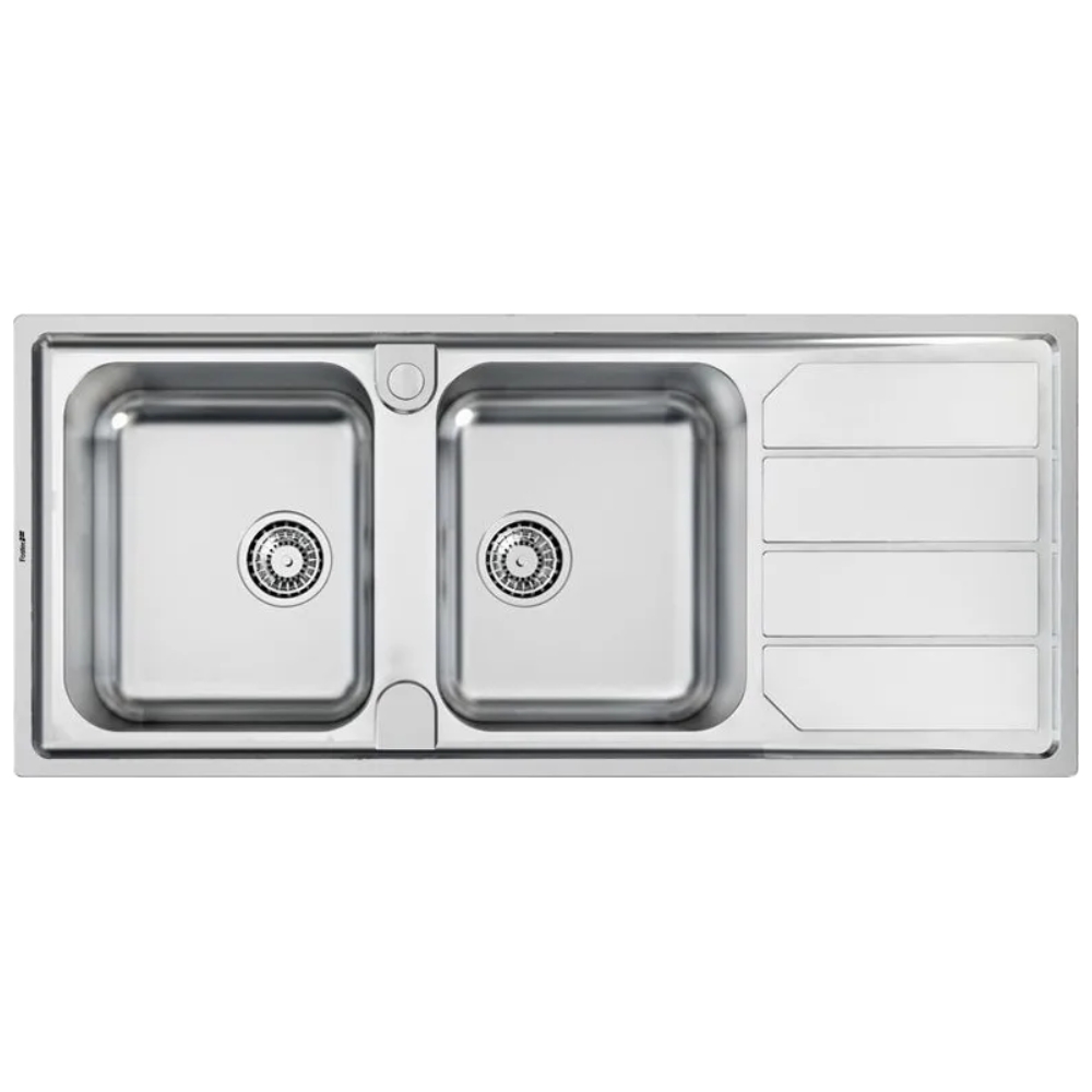 Image of Foster Lavello Cucina da incasso 2 Vasche + Gocciolatoio Dx Inox (6812/072) (5812061) 074