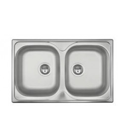 Image of Lavello 2 vasche OCEANO Inox Prelucidato 79 x 50 cm OH792IPC 074