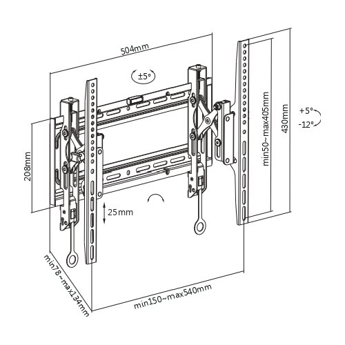 Image of Supporto monitor parete Munari SP764 S LINE SP 764 Nero 074