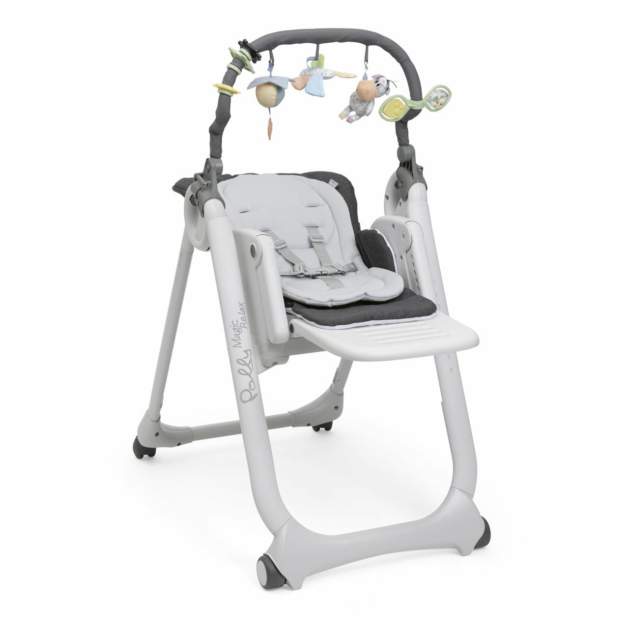 Image of Chicco Polly Magic Relax Alzasedia multifunzione Seduta imbottita Grigio, Bianco 074