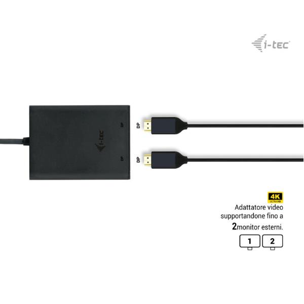 Image of i-tec USB-C Dual 4K/60Hz (single 8K/30Hz) DP Video Adapter 074