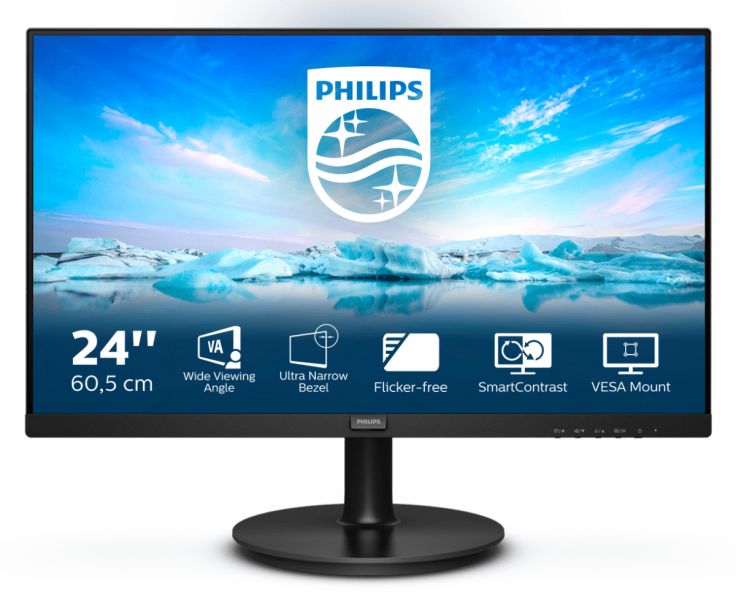 Image of Philips V Line 241V8L/00 Monitor PC 60,5 cm (23.8") 1920 x 1080 Pixel Full HD LCD Nero