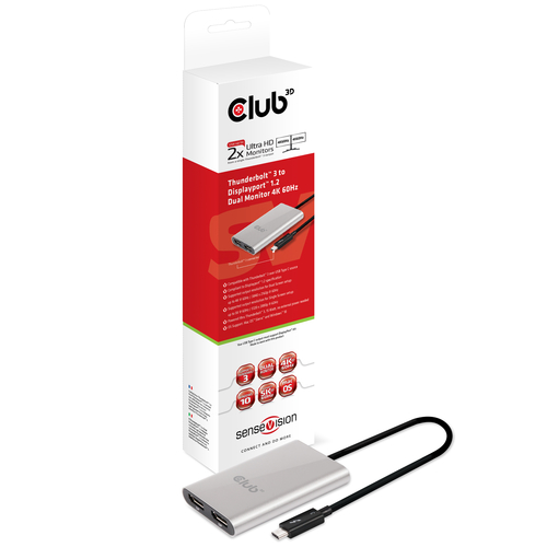 Image of CLUB3D Thunderbolt™ 3 to Displayport™ 1.2 Dual Monitor 4K 60Hz 074