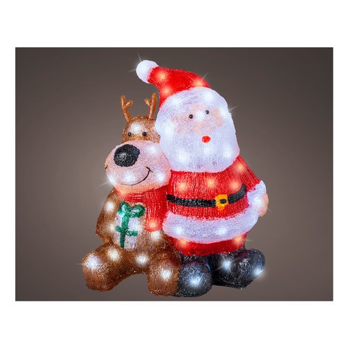 Image of Decoro Kaemingk 491268 LUMINEO Babbo Natale e Renna 074