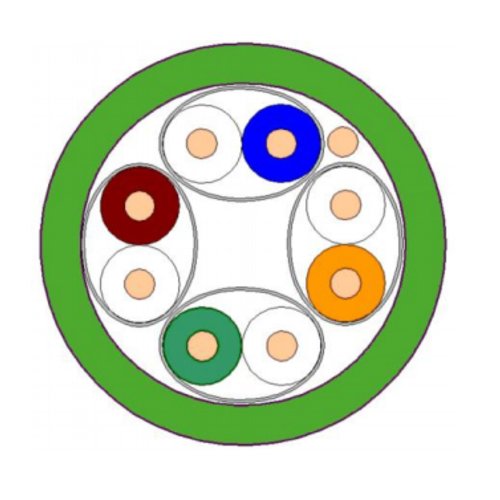 Image of Cavo Cat 6A RAME 23 AWG U/UTP Non schermato LSHF/LSZH verde Euroclasse Cca bobina da 500mt 074