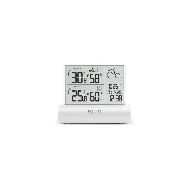 Stazione barometrica Explore Scientific GLASS LCD WSH4501 White e Clea