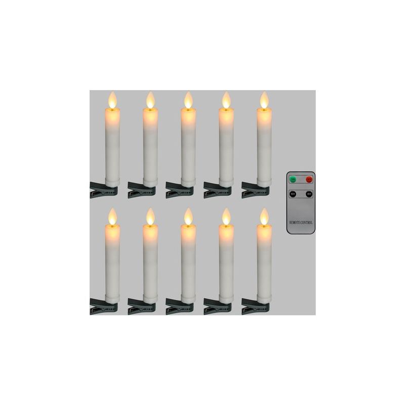 Candele led 10 Pz con Clip e Telecomando 69039