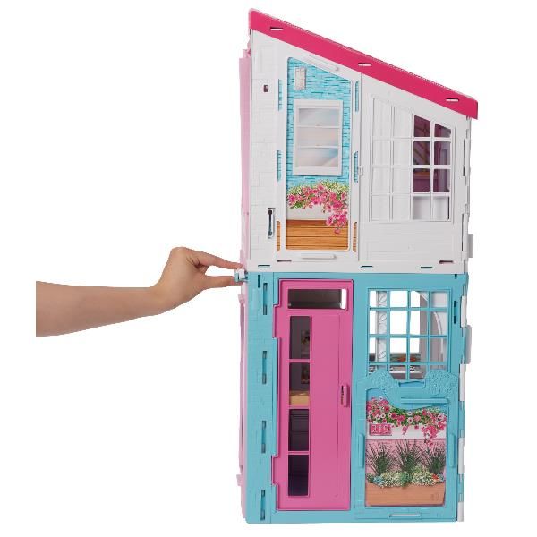 Barbie Casa di Malibu, Playset Richiudibile su Due Piani con Accessori,  Giocattolo per Bambini 3+