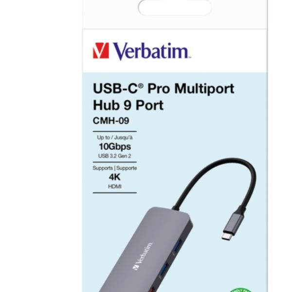 Image of Verbatim CMH-09 USB tipo-C 10000 Mbit/s Argento 074