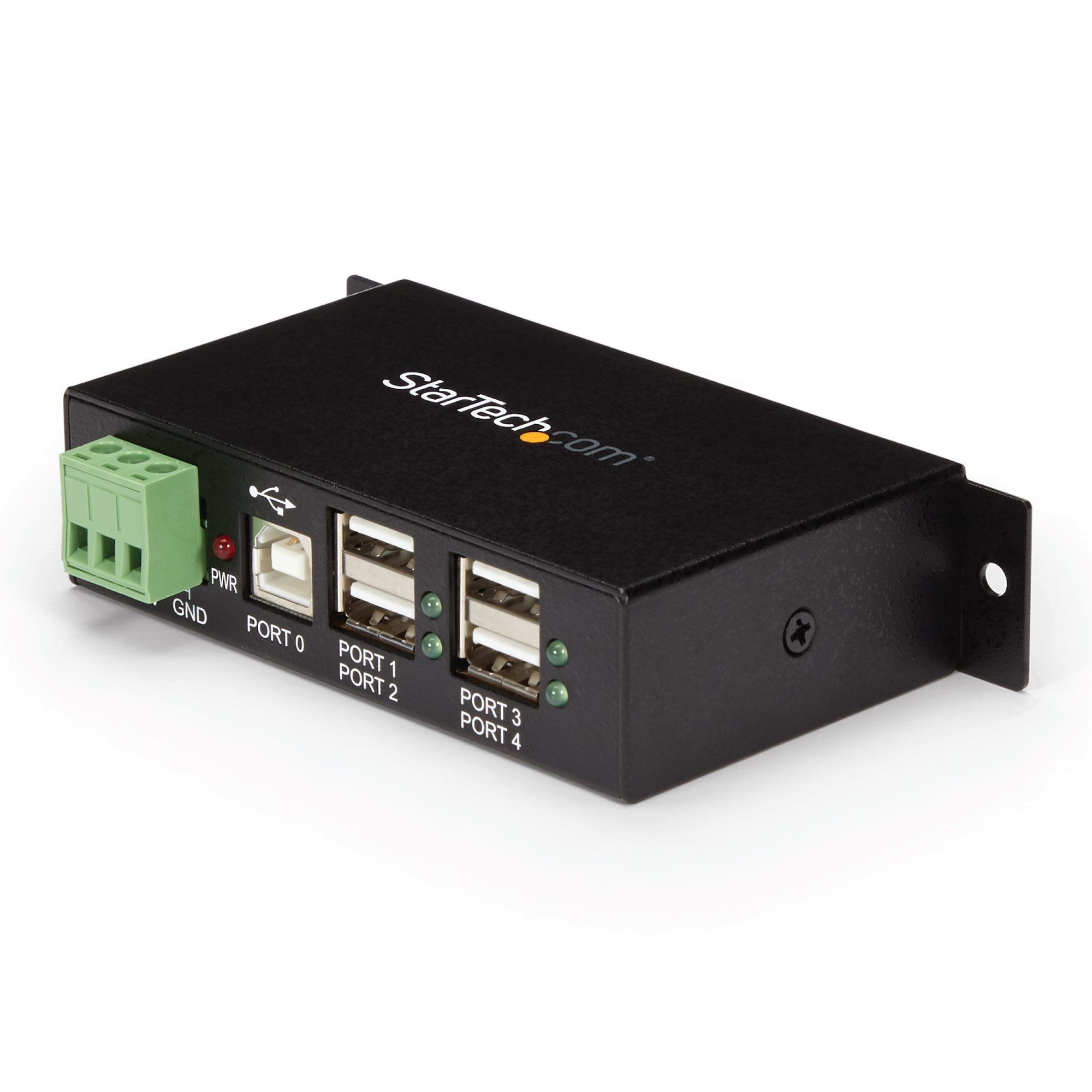 Image of StarTech.com HUB USB 2.0 Industriale in metallo a 4 porte con protezione da sovracorrenti - montabile 074