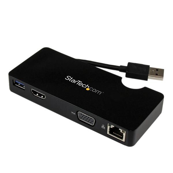 Image of StarTech.com Mini Docking Station Universale per Laptop USB 3.0 con uscita HDMI/VGA e Gigabit Ethernet USB3.0 074