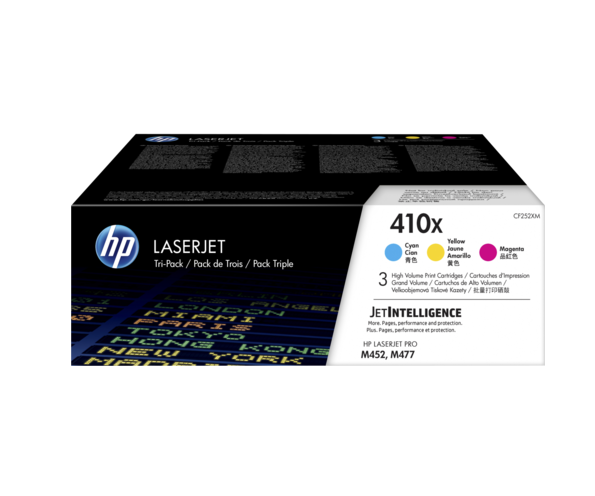 Image of HP Confezione da 3 cartucce toner ciano/magenta/giallo originale ad alta capacità LaserJet 410X 074