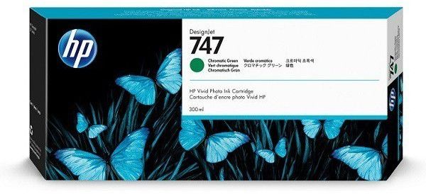 Image of HP Cartuccia di inchiostro verde cromatico 747 DesignJet da 300 ml 074