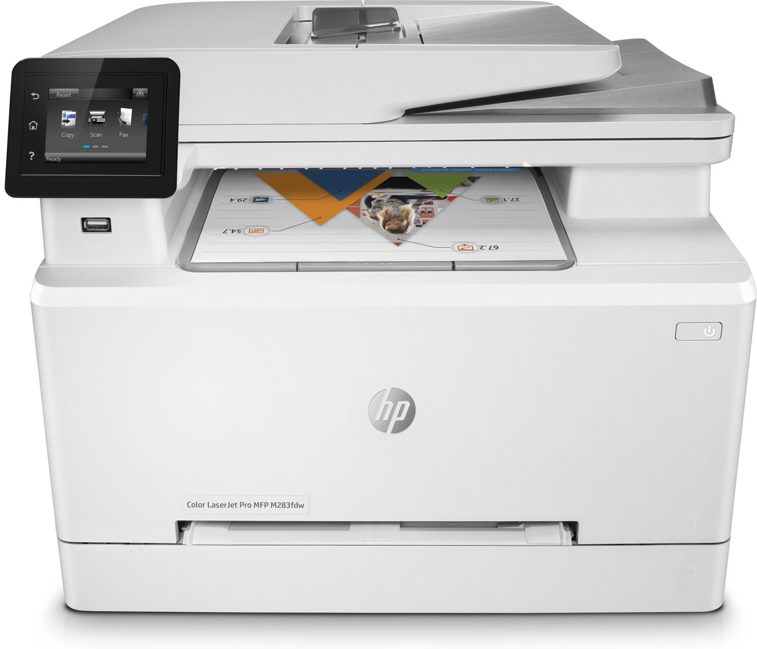 Image of HP Color LaserJet Pro Stampante multifunzione M283fdw, Colore, Stampante per Stampa, copia, scansione, fax, stampa da porta USB frontale; scansione verso e-mail; stampa fronte/retro; alimentatore automatico di documenti (ADF) da 50 fogli senza pieghe; 074