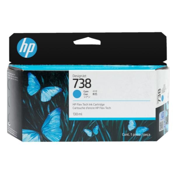 Image of HP 738 130-ML CYAN DESIGNJET INK 074