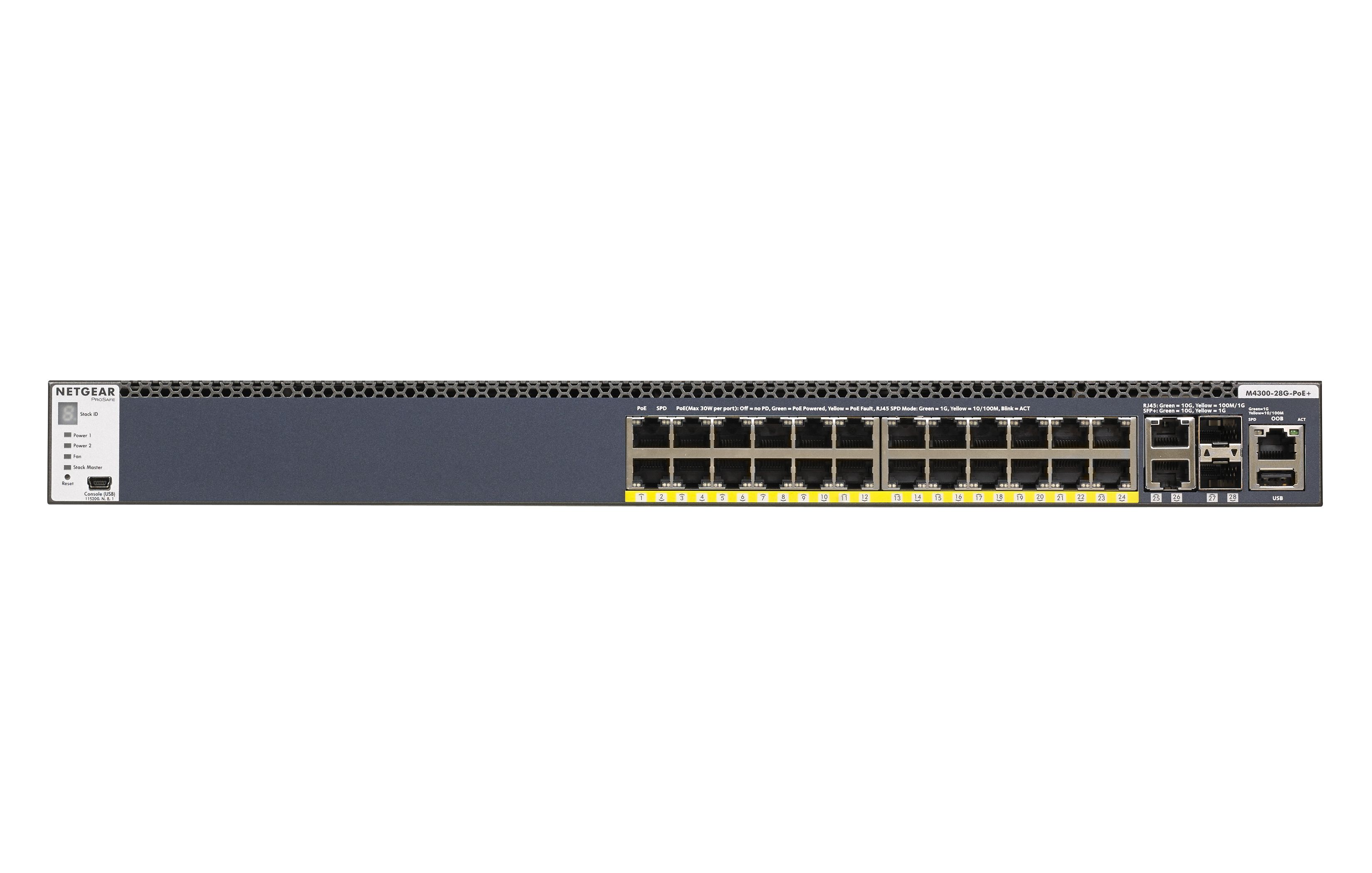 Image of NETGEAR M4300-28G-PoE+ Gestito L2/L3/L4 10G Ethernet (100/1000/10000) Supporto Power over Ethernet (PoE) 1U Nero 074