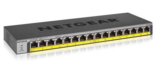 Image of NETGEAR GS116PP Non gestito Gigabit Ethernet (10/100/1000) Supporto Power over Ethernet (PoE) Nero 074