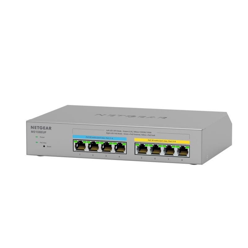 Image of NETGEAR 8-port Ultra60 PoE++ Multi-Gigabit (2.5G) Ethernet Plus Switch Gestito L2/L3 2.5G Ethernet (100/1000/2500) Supporto Power over Ethernet (PoE) Grigio 074