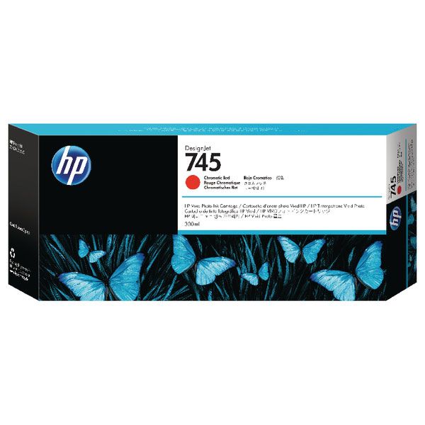 Image of HP Cartuccia Inchiostro Rosso cromatico DesignJet 745, 300 ml 074