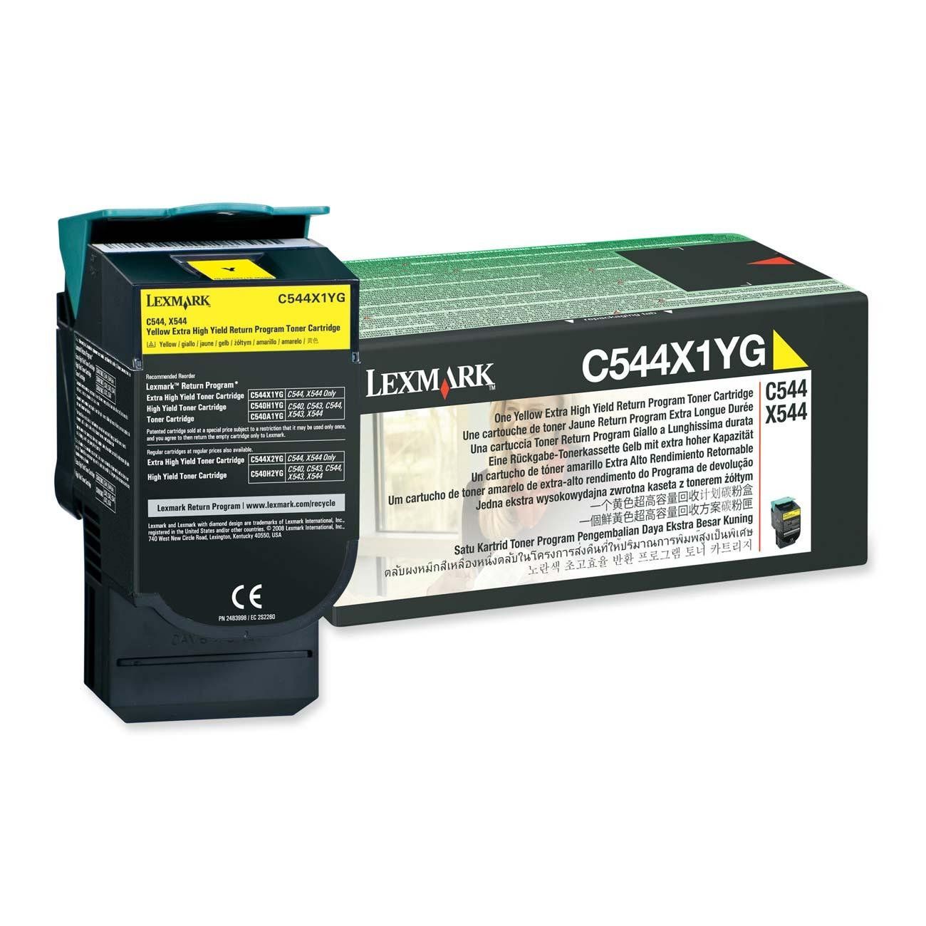 Image of Lexmark C544, X544 Giallo Extra High Yield Return Programme Toner Cartridge (4K) toner Originale Giallo 074