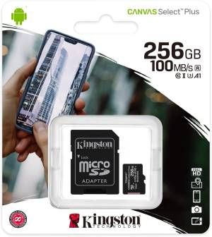 Image of Kingston Technology Scheda micSDXC Canvas Select Plus 100R A1 C10 da 256GB + adattatore 074