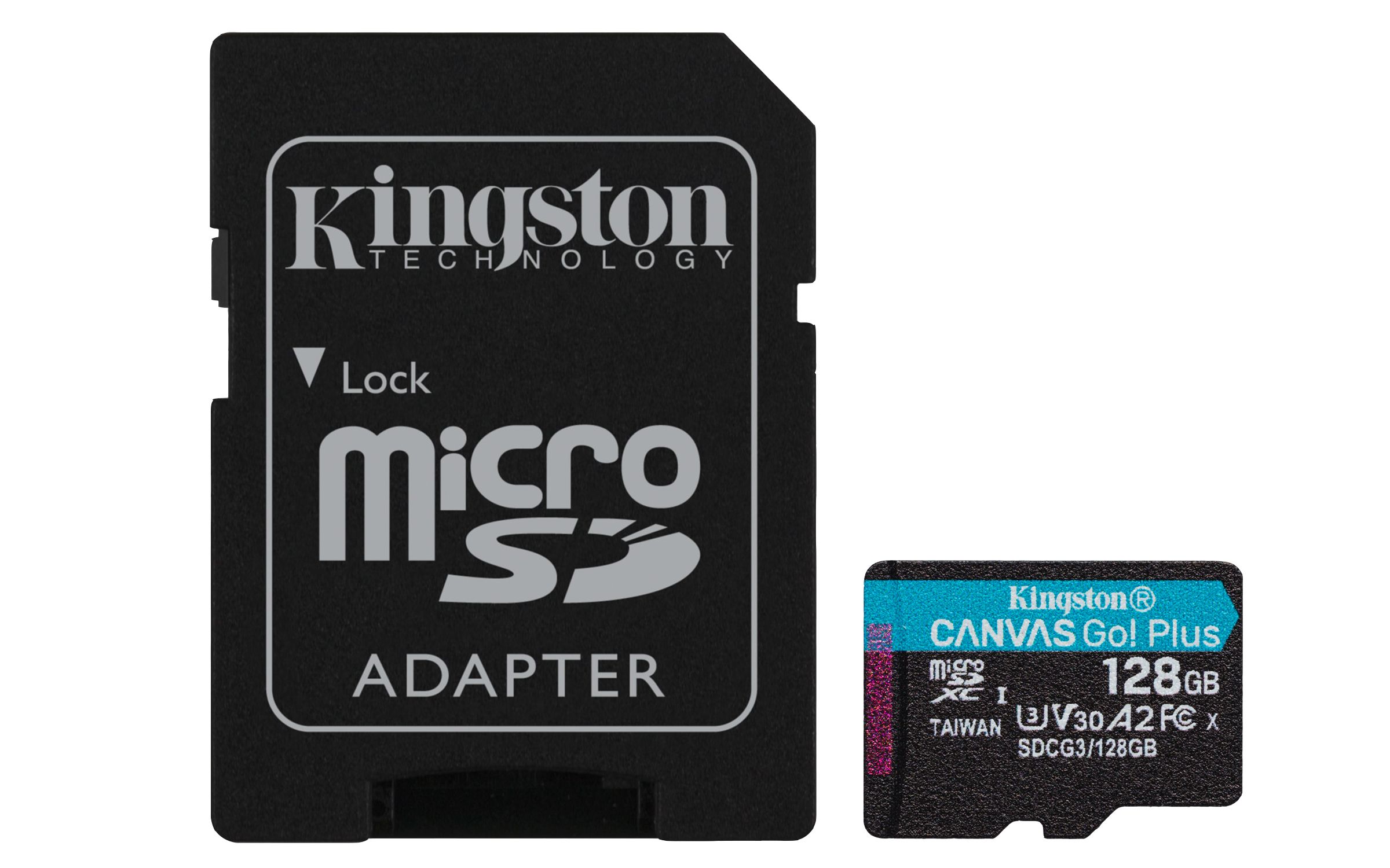 Image of Kingston Technology Scheda microSDXC Canvas Go Plus 170R A2 U3 V30 da 128GB + adattatore 074