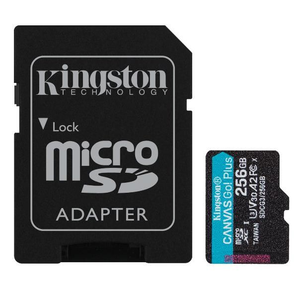 Image of Kingston Technology Scheda microSDXC Canvas Go Plus 170R A2 U3 V30 da 256GB + adattatore 074