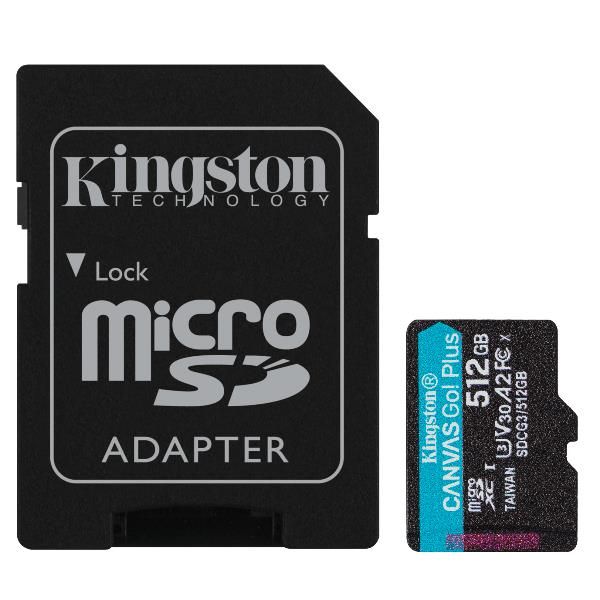 Image of Kingston Technology Scheda microSDXC Canvas Go Plus 170R A2 U3 V30 da 512GB + adattatore 074