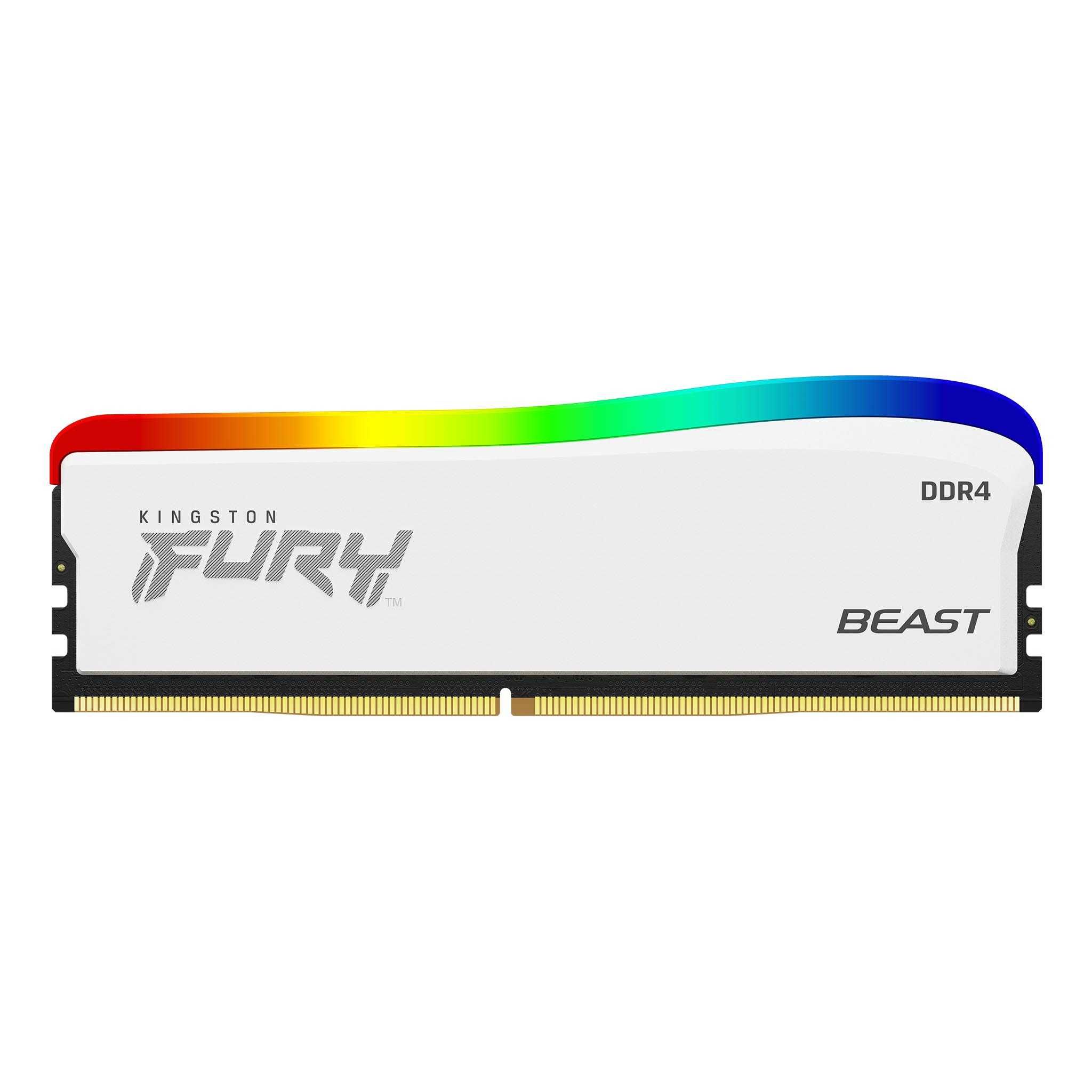 Image of Kingston Technology FURY Beast 16GB 3600MT/s DDR4 CL18 DIMM bianco RGB SE 074