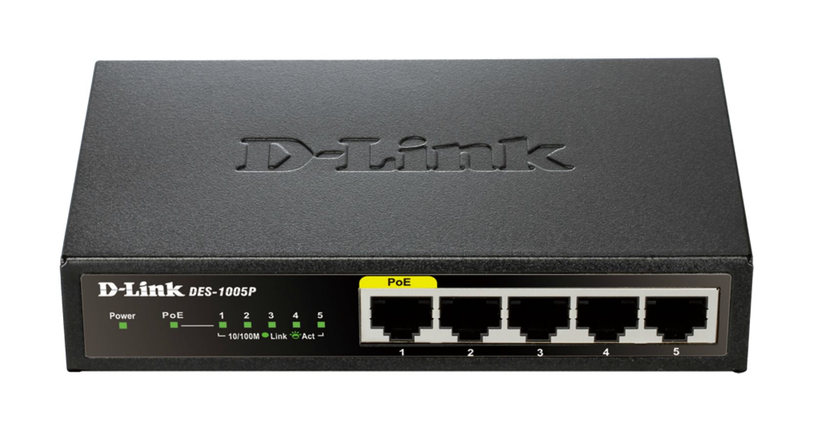 Image of D-Link DES-1005P Non gestito L2 Fast Ethernet (10/100) Supporto Power over Ethernet (PoE) Nero 074