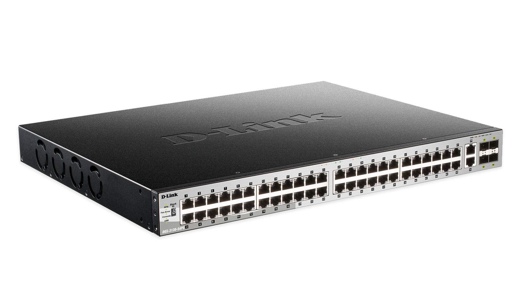 Image of D-Link DGS-3130-54PS Gestito L3 Gigabit Ethernet (10/100/1000) Supporto Power over Ethernet (PoE) Nero, Grigio 074