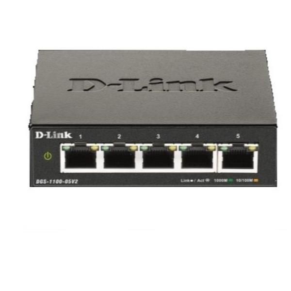 Image of D-Link DGS-1100-05V2/E switch di rete Gestito L2 Gigabit Ethernet (10/100/1000) Nero 074