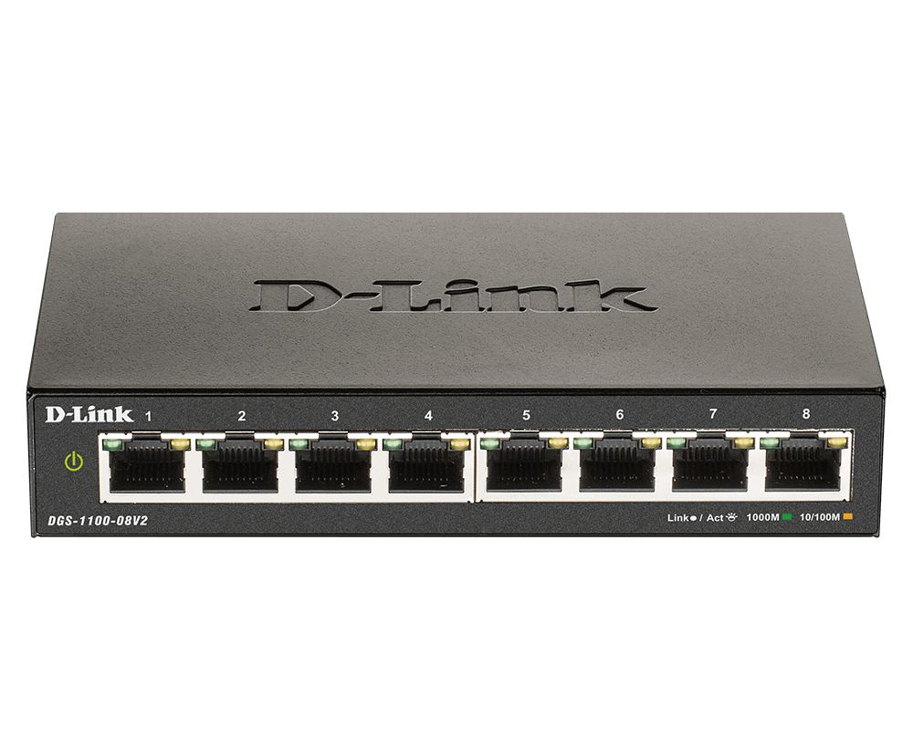 Image of D-Link DGS-1100-08V2 Gestito L2 Gigabit Ethernet (10/100/1000) Nero 074