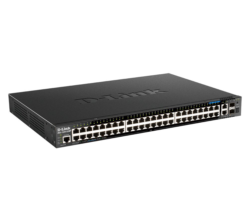 Image of D-Link DGS-1520-52MP switch di rete Gestito L3 Gigabit Ethernet (10/100/1000) Supporto Power over Ethernet (PoE) 1U Nero 074