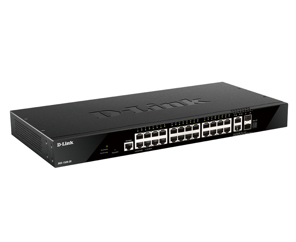 Image of D-Link DGS-1520-28/E switch di rete Gestito L3 10G Ethernet (100/1000/10000) 1U Nero 074