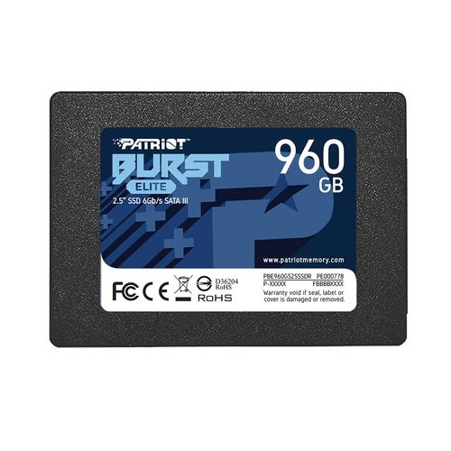 Image of SSD PATRIOT 960GB BURST ELITE 2.5 SATA3 READ:450MB/WRITE:320 MB/S - PBE960GS25SSDR 074