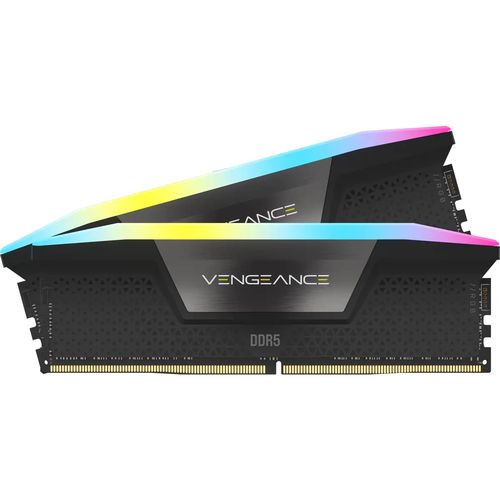 Image of CORSAIR RAM VENGEANCE RGB DDR5 32GB 2X16GB DDR5 7200 PC5-57600 C34 1.45V INTEL XMP MEMORY - BLACK 074